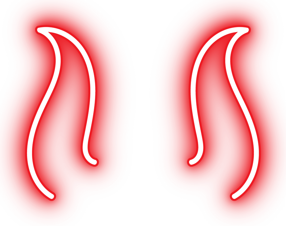 devil horns neon icon